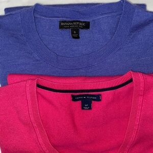 Bundle Banana Republic Purple Merino Wool Sweater +one more